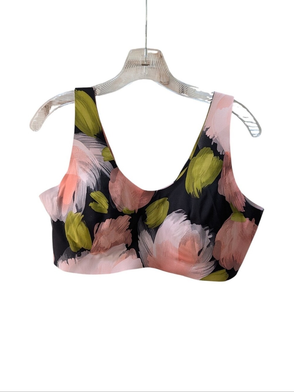 Knix, Luxelift Pull Over Wireless Black Floral Bra XXXL